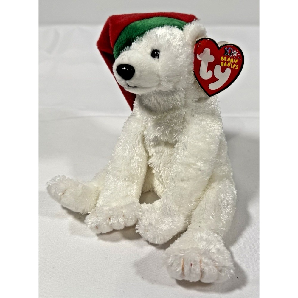 Ty Beanie Baby Snowdrift Polar Bear Small White Holiday Plush Toy Vintage 2002